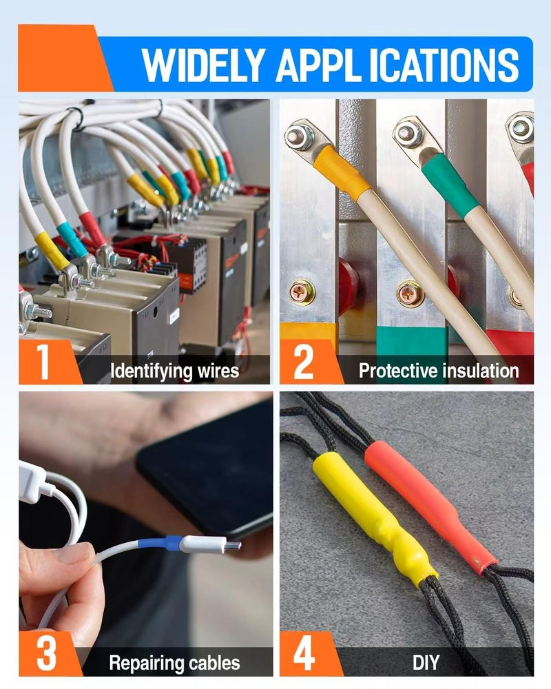 Eugiichr 5-Size Heat Shrink Tubing Kit: 3:1 Adhesive Lined, Marine Grade Waterproof, Insulated Sealed, Oil-Proof & Wear-Resistant, 10-Foot Total Length - for Home Use & Industrial Applications (Transparent) - Image 5